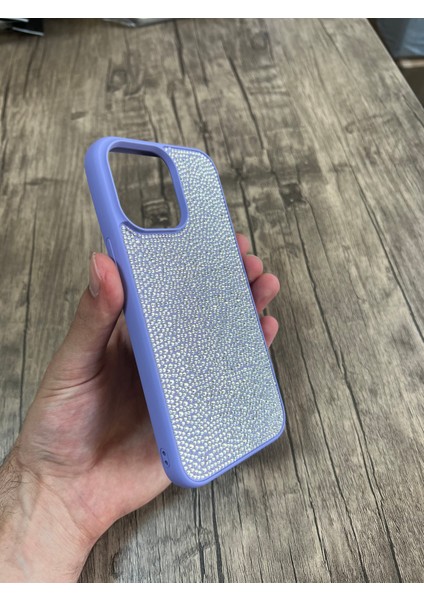 Apple iPhone 12 Pro Max Taşlı Silikon Kılıf Parlak Şık Kapak Voyoston