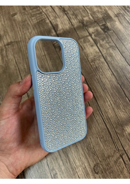 Apple iPhone 13 Pro Max Taşlı Silikon Kılıf Parlak Şık Kapak Voyoston