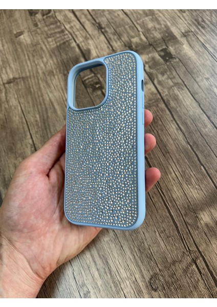 Apple iPhone 13 Pro Max Taşlı Silikon Kılıf Parlak Şık Kapak Voyoston