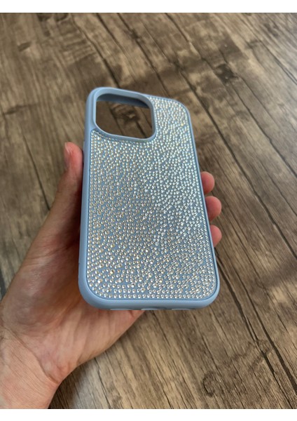 Apple iPhone 13 Pro Max Taşlı Silikon Kılıf Parlak Şık Kapak Voyoston