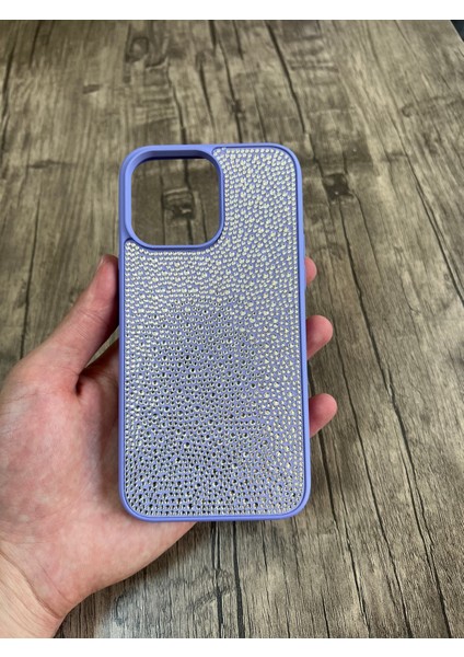 Apple iPhone 12 Pro Max Taşlı Silikon Kılıf Parlak Şık Kapak Voyoston