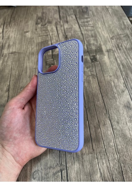 Apple iPhone 12 Pro Max Taşlı Silikon Kılıf Parlak Şık Kapak Voyoston