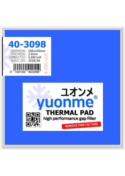 Termal Ped / Thermal Pad 3.0mm 4.0W/MK 100X100MM 40-3098