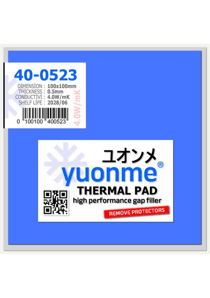 Termal Ped / Thermal Pad 0.5mm 4.0W/MK 100X100MM 40-0523