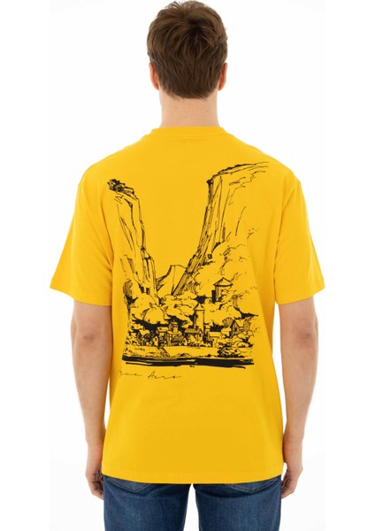 Erkek Oversize Bisiklet Yaka Tişört Y25344403101