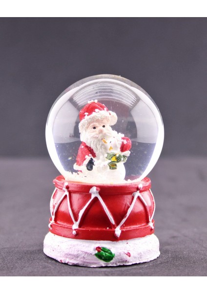 Noel Baba ve Kardan Adam Mini Boy Işıklı Yılbaşı Kar Küresi 6.5 cm