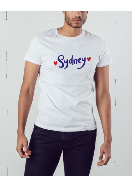 Erkek Beyaz Sydney / Sıdney Symbol T-Shırt