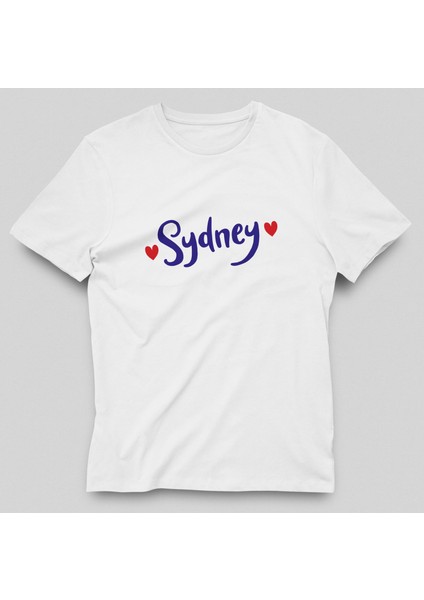 Erkek Beyaz Sydney / Sıdney Symbol T-Shırt