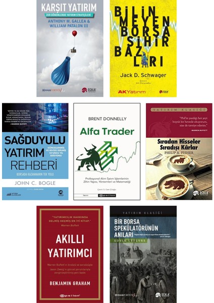 - Karşıt Yatırım + Bilinmeyen Borsa Sihirbazları + Sağduyulu Yatırım Rehberi + Alfa Trader + Sıradan Hisseler Sıradışı Karlar + Akıllı Yatırımcı + Bir Borsa Spekülatörünün Anıları