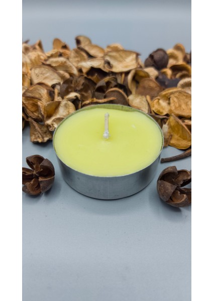 Tealight Mum Maxi Boy Soya Parafinli Narenciye Kokulu Sarı 50 Adet