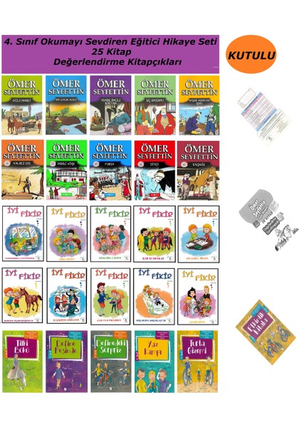 4. Sınıf Okumayı Sevdiren Eğitici Hikaye Seti 25 Kitap (İyi Fikir - Matematik Hikayeleri - Ömer Seyfettin)