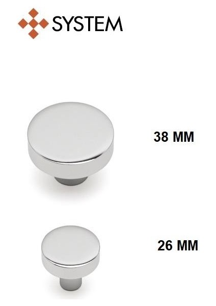 26 mm Krom Düğme Kulp 1 Adet SY1910 0026 Cr modelleri