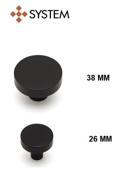 38 mm Siyah Düğme Kulp 1 Adet SY1910 0038 Al6