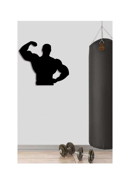 Fitness Gym Ahşap Duvar Dekoru-Spor Salonu Dekoru 45X40