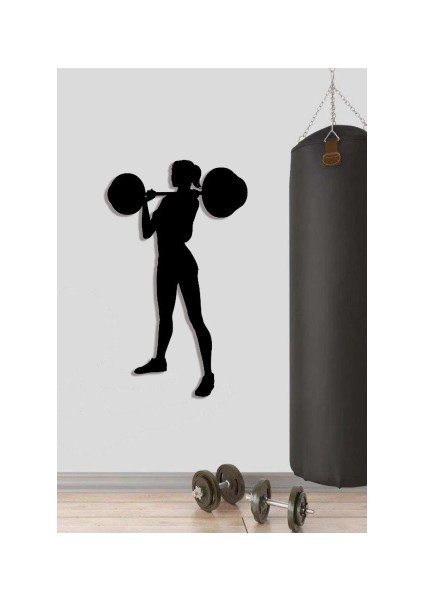 Fitness Gym Ahşap Duvar Dekoru-Spor Salonu Dekoru 80X40