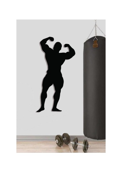 Fitness Gym Ahşap Duvar Dekoru-Spor Salonu Dekoru 80X40