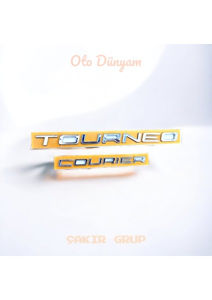 Tourneo Courier 3m 3D Parlak Krom Abs Bagaj Yazı Logo Amblem 2 Li