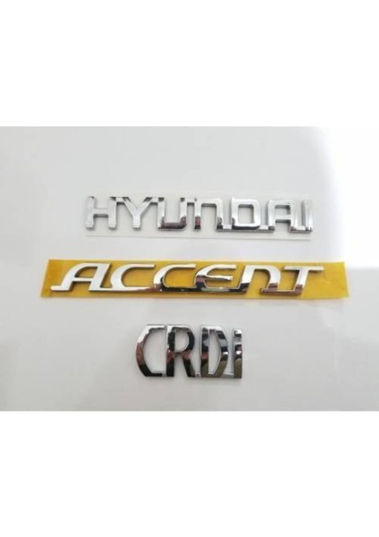 Hyundaı Accent ve Crdi Bagaj Yazısı Arma 3 Adet-Yüksek Kalite