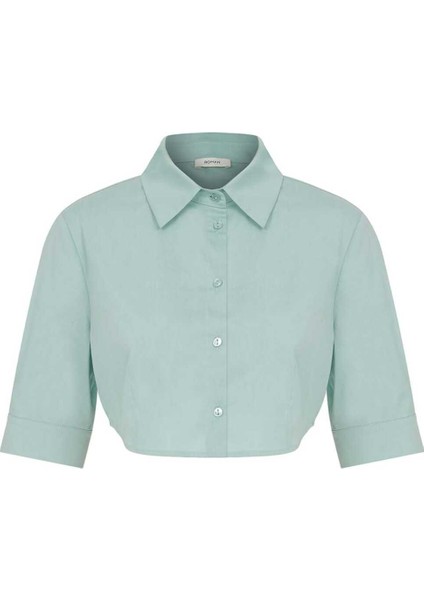 Kısa Kollu Crop Gömlek Mint y2313553_097