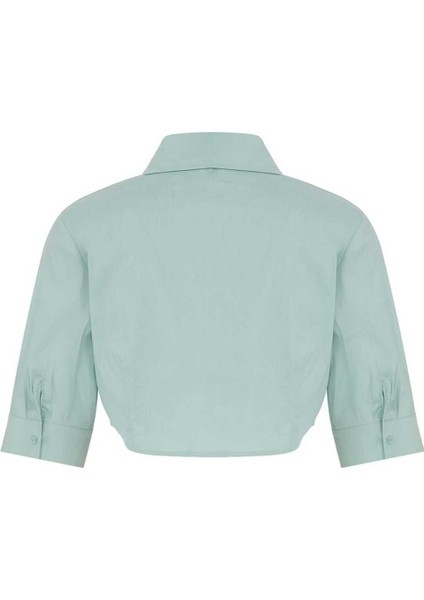 Kısa Kollu Crop Gömlek Mint y2313553_097
