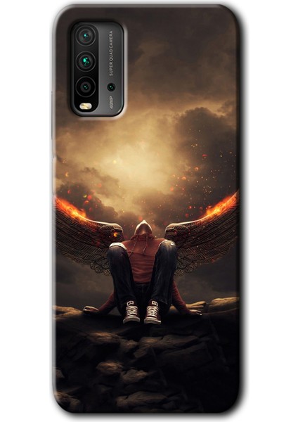 Redmi 9t Kılıf Hd Desen Baskılı Arka Kapak + Esnek Nano Cam - Wings Of Power