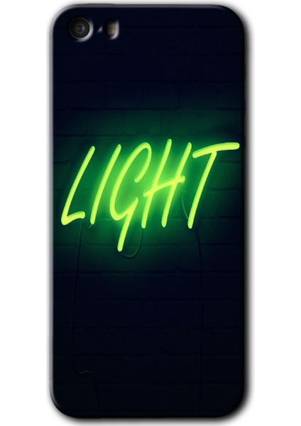 Apple iPhone 5s Kılıf Hd Desen Baskılı Arka Kapak + Kırılmaz Cam - Neon Inscription
