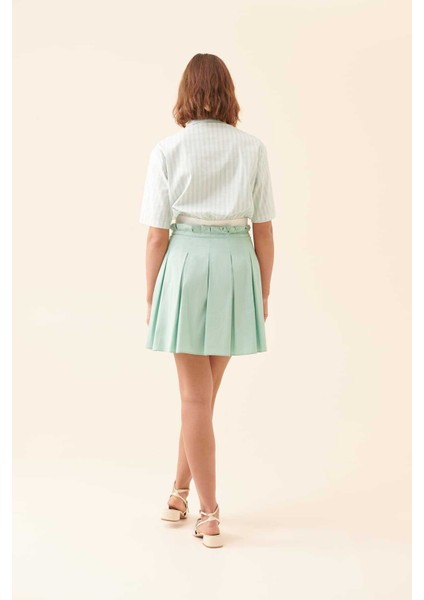 Çizgili Kısa Kollu Gömlek Mint Y2313515_097 fiyatları