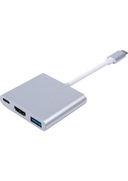 Blue Wings 3in1 Type C To Hdmı USB 3.0 Type C 3.1 4K Dönüştürücü Adaptör