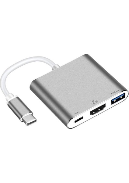 Blue Wings 3in1 Type C To Hdmı USB 3.0 Type C 3.1 4K Dönüştürücü Adaptör