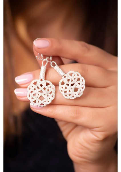 Aşk Düğümü Kazaziye El Örmesi Gümüş Küpe 209 modelleri