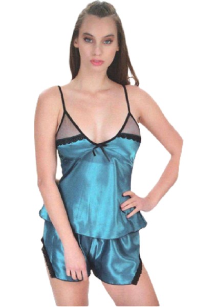 Saten Şortlu Takım