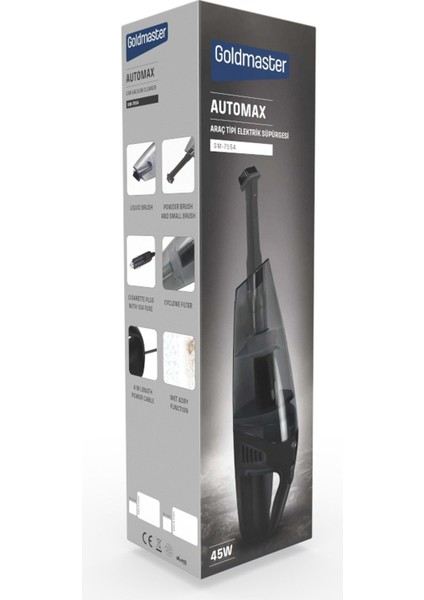 GM-7554 Automax Araç Tipi Elektrik Süpürgesi - Siyah