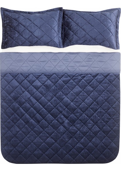 Plain Çift Kişilik Kapitone Yatak Örtüsü Indigo fiyatları