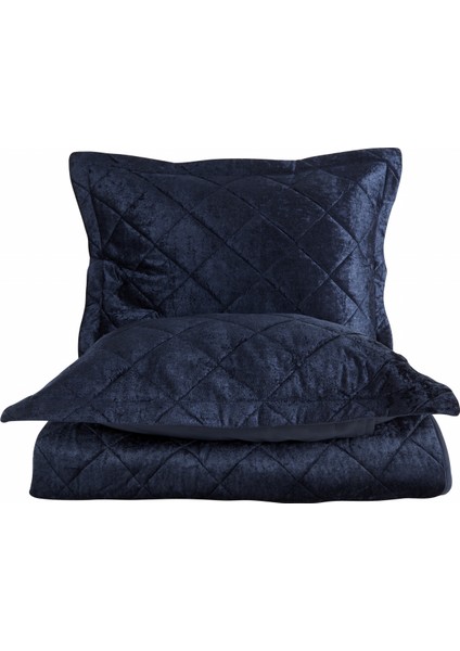 Plain Çift Kişilik Kapitone Yatak Örtüsü Indigo modelleri