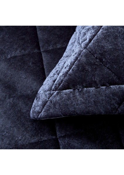 Plain Çift Kişilik Kapitone Yatak Örtüsü Indigo fırsatları