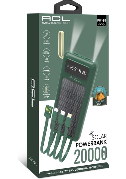 PW60 LED Fenerli Powerbank