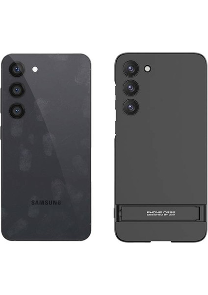 Samsung Galaxy S23 Uyumlu Kılıf Dikey Yatay Standlı Mat Kamera Korumalı Telefon Kılıfı Kapak