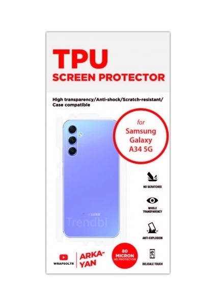Samsung Galaxy A34 Arka ve Yan Kaplama Koruyucu Hd Film