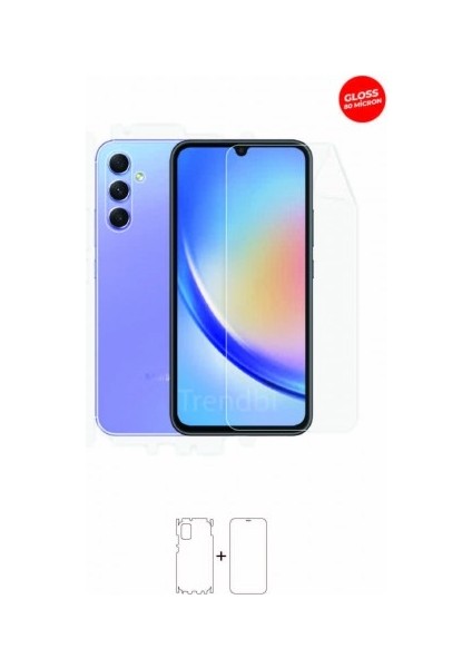 Samsung Galaxy A34 Ön Arka ve Yan Kaplama 360 Derece Tam Koruma Full Body Hd Film