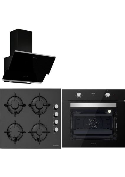 BO6502B02 - CS5349B01 - 3490 Oslo Siyah Ankastre Set