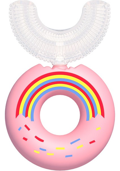 Saf Manuel Çocuk U-Şekilli Diş Fırçası Silikon Bebek Ağzı U-Şekilli Diş Fırçası Seti ile (Yurt Dışından)