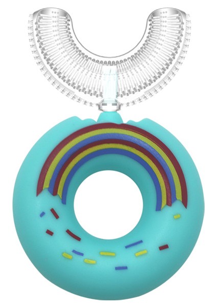 Saf Manuel Çocuk U-Şekilli Diş Fırçası Silikon Bebek Ağzı U-Şekilli Diş Fırçası Seti ile (Yurt Dışından)