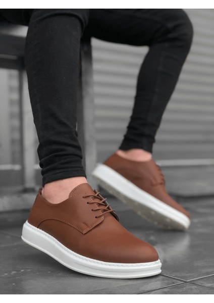 BA0003 Bağcıklı Klasik Taba Beyaz Kalın Taban Casual Erkek Ayakkabı fiyatları