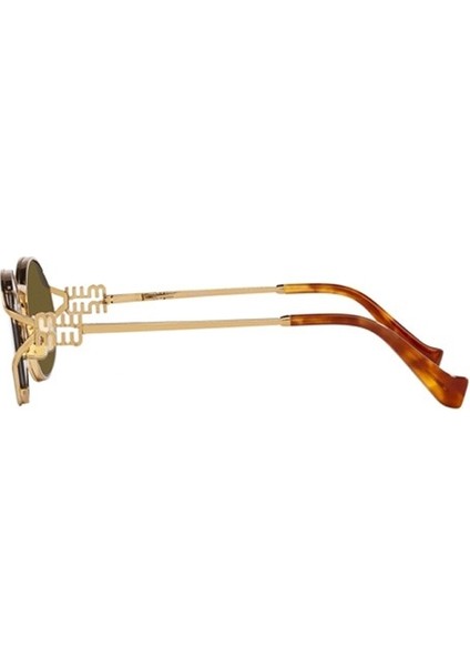 Mıu Mıu 52YS 7OE01T 54 Kadın Gold Oval Çerçeve Güneş Gözlüğü