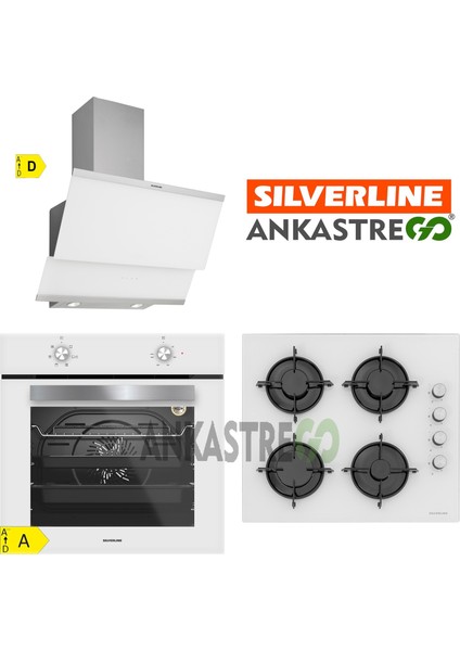 BO6501W01 - CS5349W01 - 3420 Classy 60 Beyaz Cam Ankastre Set