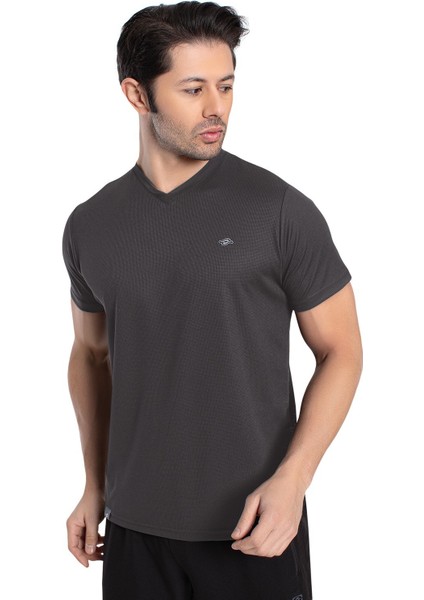 V Yaka Erkek Spor T-Shirt - 7136