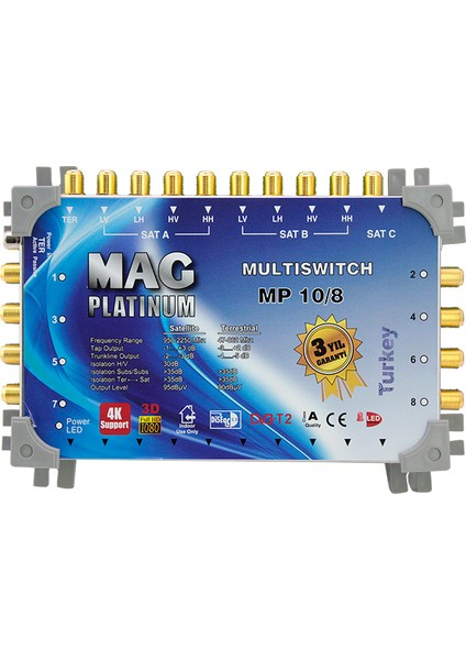 10*8 KASKATLI UYDU SANTRALİ MAG PLATINUM