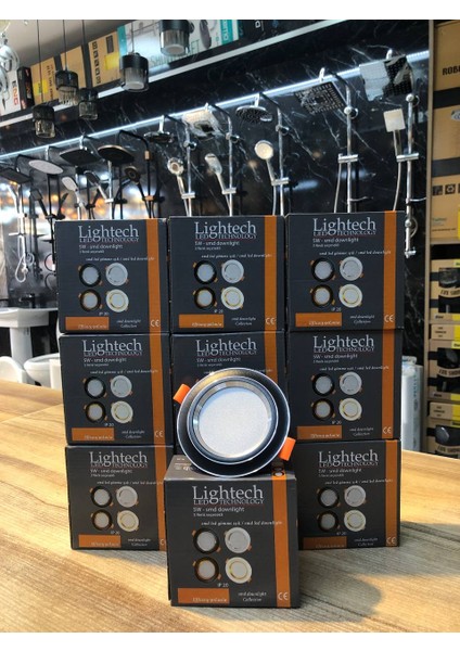 Lightech 5 Adet Ece 5 Watt 3 Renk LED Spot Siyah Gümüş Kasa 3 Modlu Beyaz-Günışığı-Sıcak Beyaz 3 ü 1 Arada