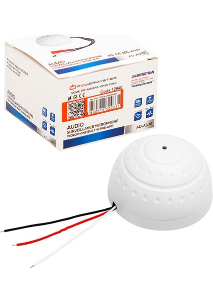 AD-AU10 Dome Tip Kamera Mikrofonu (9V-12VDC**5M2-150M2)