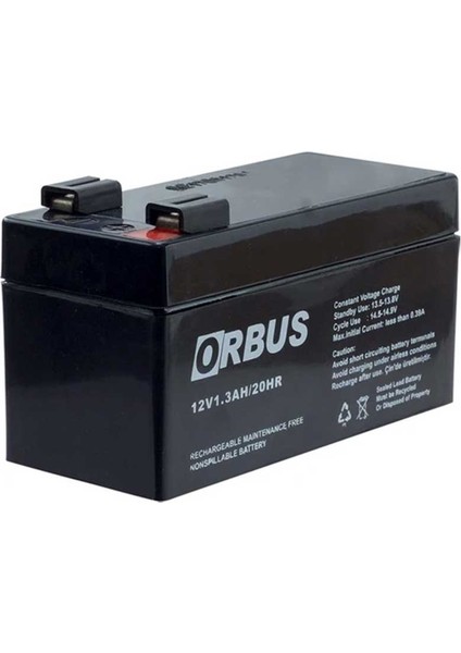 ORB12-1.3 12 VOLT - 1.3 AMPER AKÜ (96 X 42 X 52 MM)